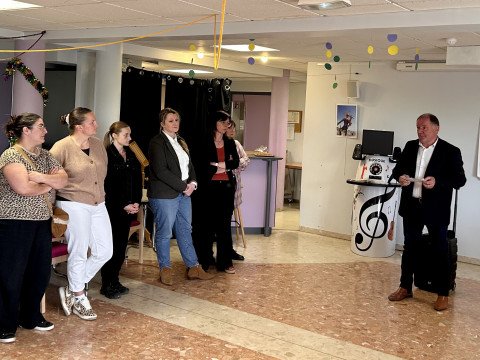 Christian Sorieux, Président de Roche aux Fées Communauté au lancement de la formation DEFFINOV au Centre hospitalier de La Roche aux Fées